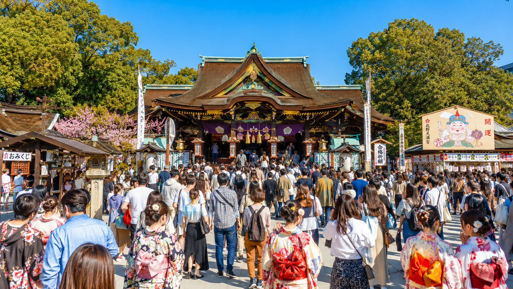 賑わう神社
