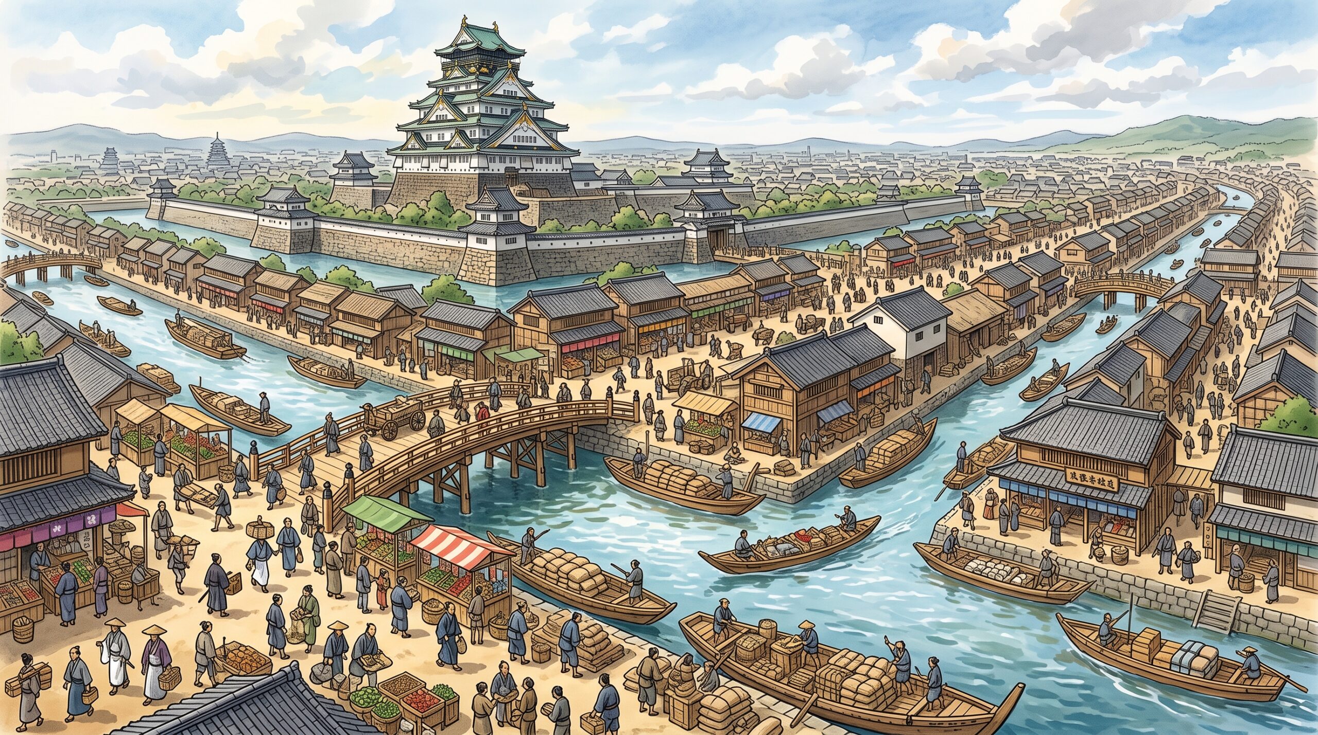 江戸時代の大阪城下