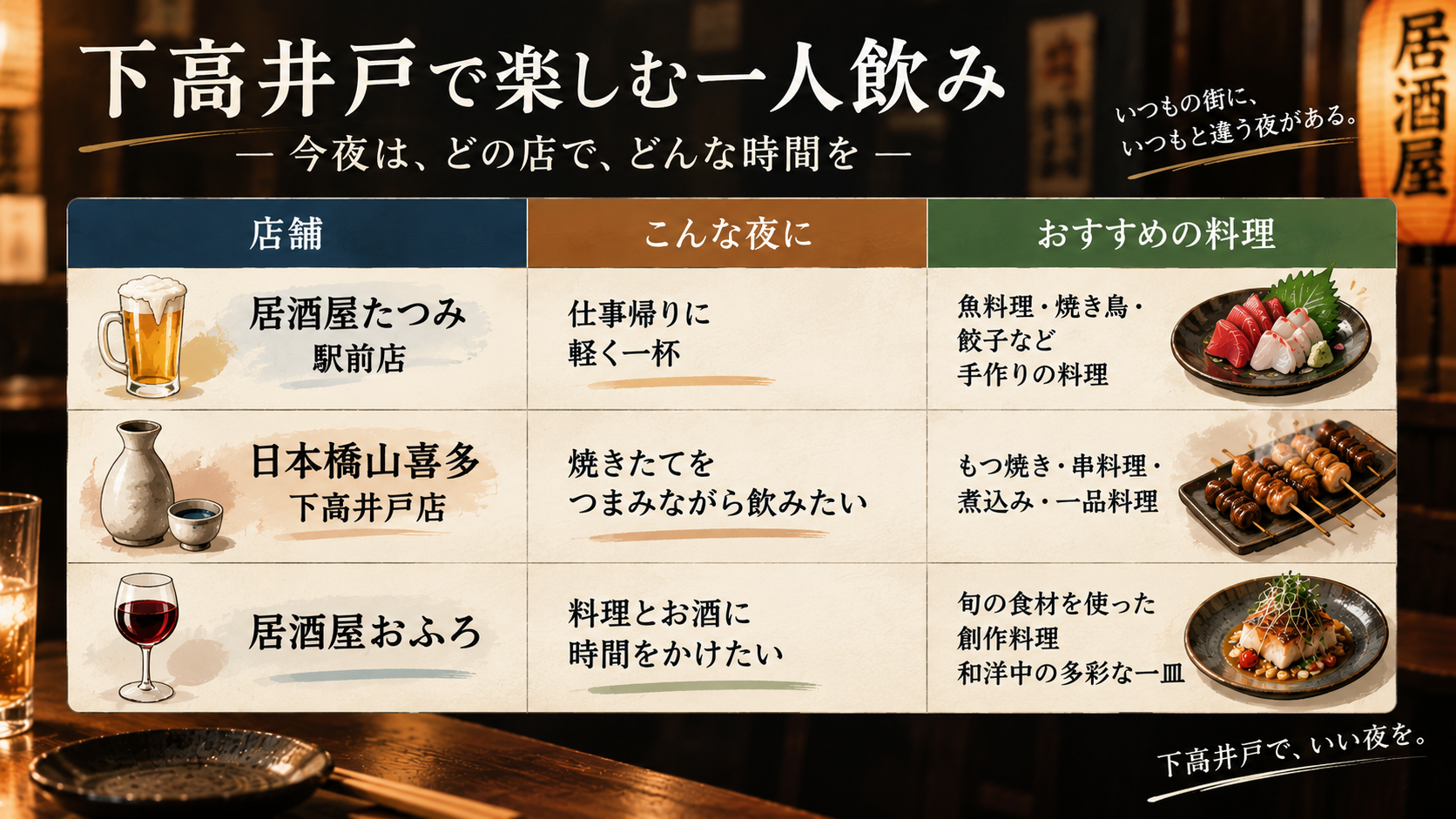 下高井戸居酒屋一人飲み