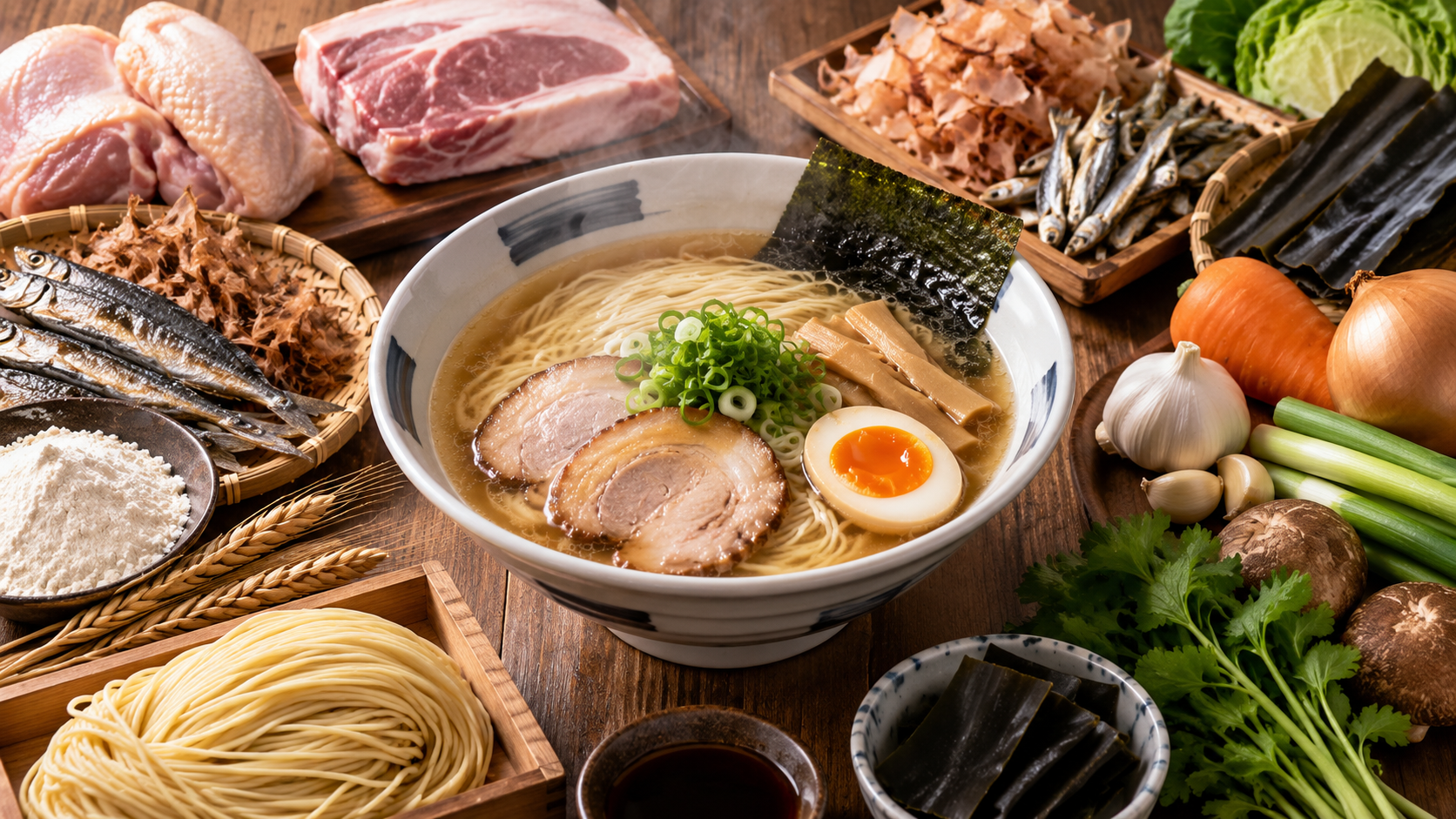 素材にこだわったラーメン